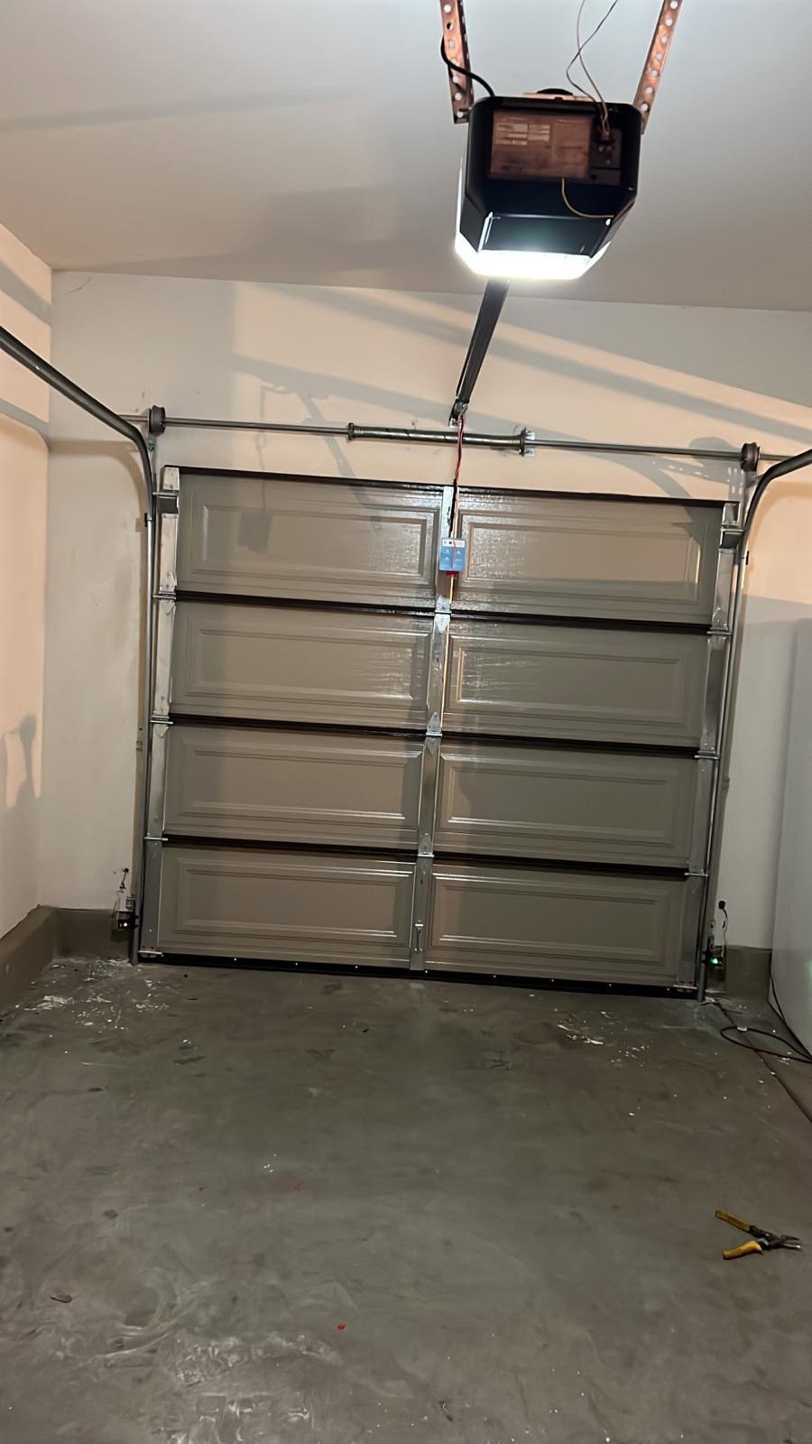 A residential garage door serviced at a home in Rancho Cucamonga, California