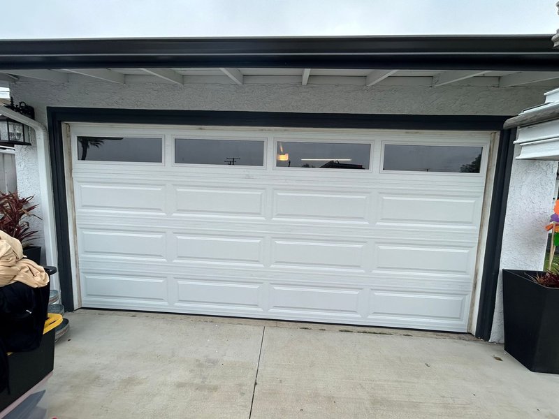 White Sectional Garage Door With Windows, 24/7 Garage Door and Gate Services LLC, Inland Empire CA