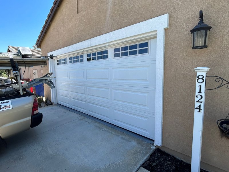 White Long-Panel Garage Door Installation, 24/7 Garage Door and Gate Services LLC, Inland Empire CA