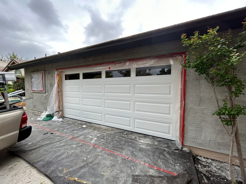 White Sectional Garage Door New Installation, 24/7 Garage Door and Gate Services LLC, Inland Empire CA
