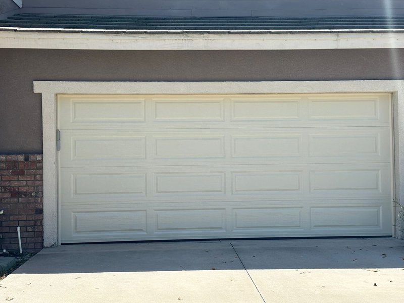 Cream Raised-Panel Sectional Garage Door, 24/7 Garage Door and Gate Services LLC, Inland Empire CA