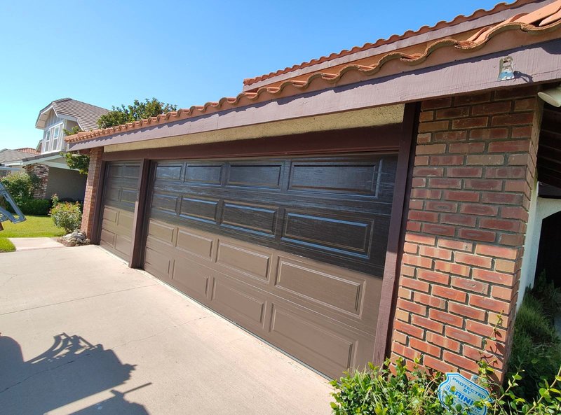 Dark Brown Woodgrain Sectional Garage Door, 24/7 Garage Door and Gate Services LLC, Inland Empire CA