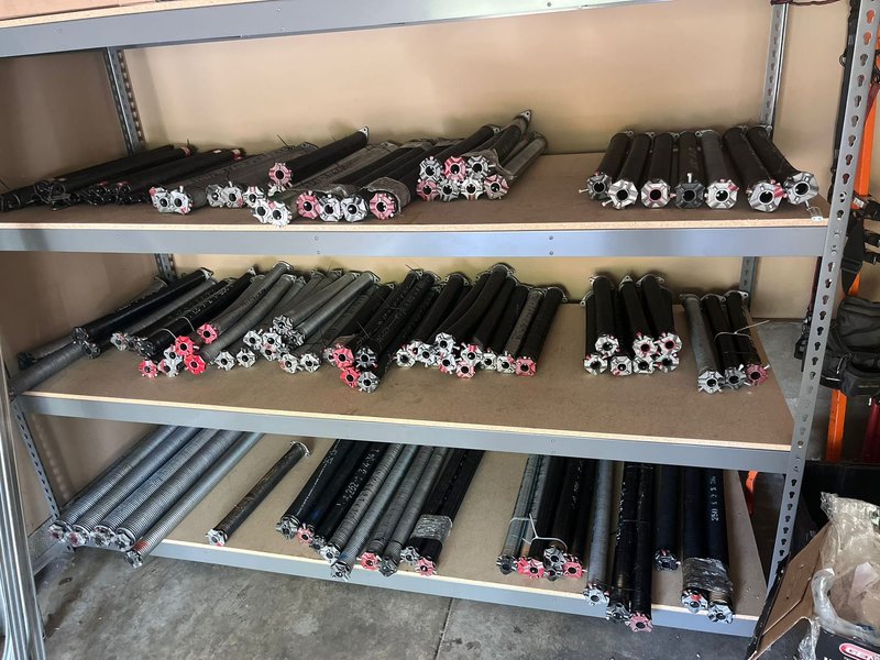 Torsion Spring Inventory Stock Shelving, 24/7 Garage Door and Gate Services LLC, Inland Empire CA
