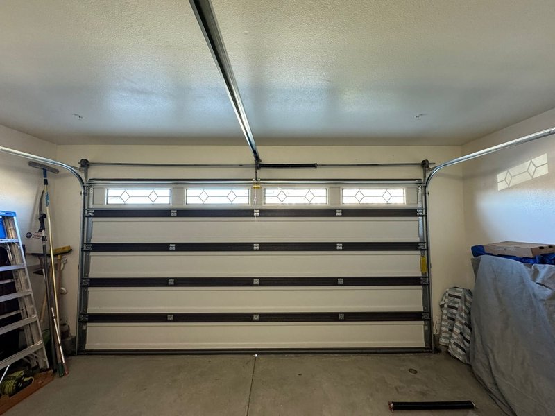 White Carriage-Style Door With Diamond Windows, 24/7 Garage Door and Gate Services LLC, Inland Empire CA