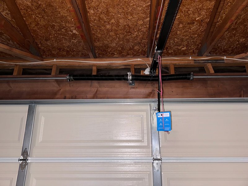 White Garage Door Belt Drive Opener Installation, 24/7 Garage Door and Gate Services LLC, Inland Empire CA