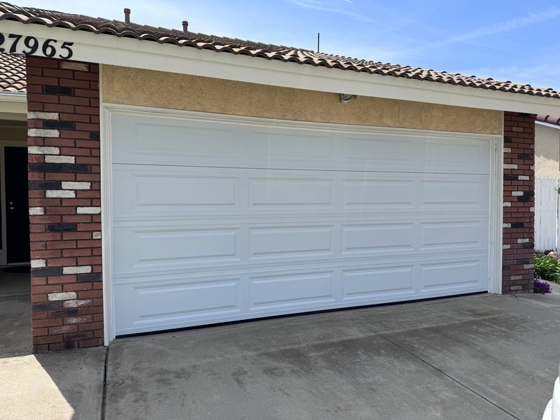 White Long-Panel Sectional Garage Door Installation, 24/7 Garage Door and Gate Services LLC, Inland Empire CA