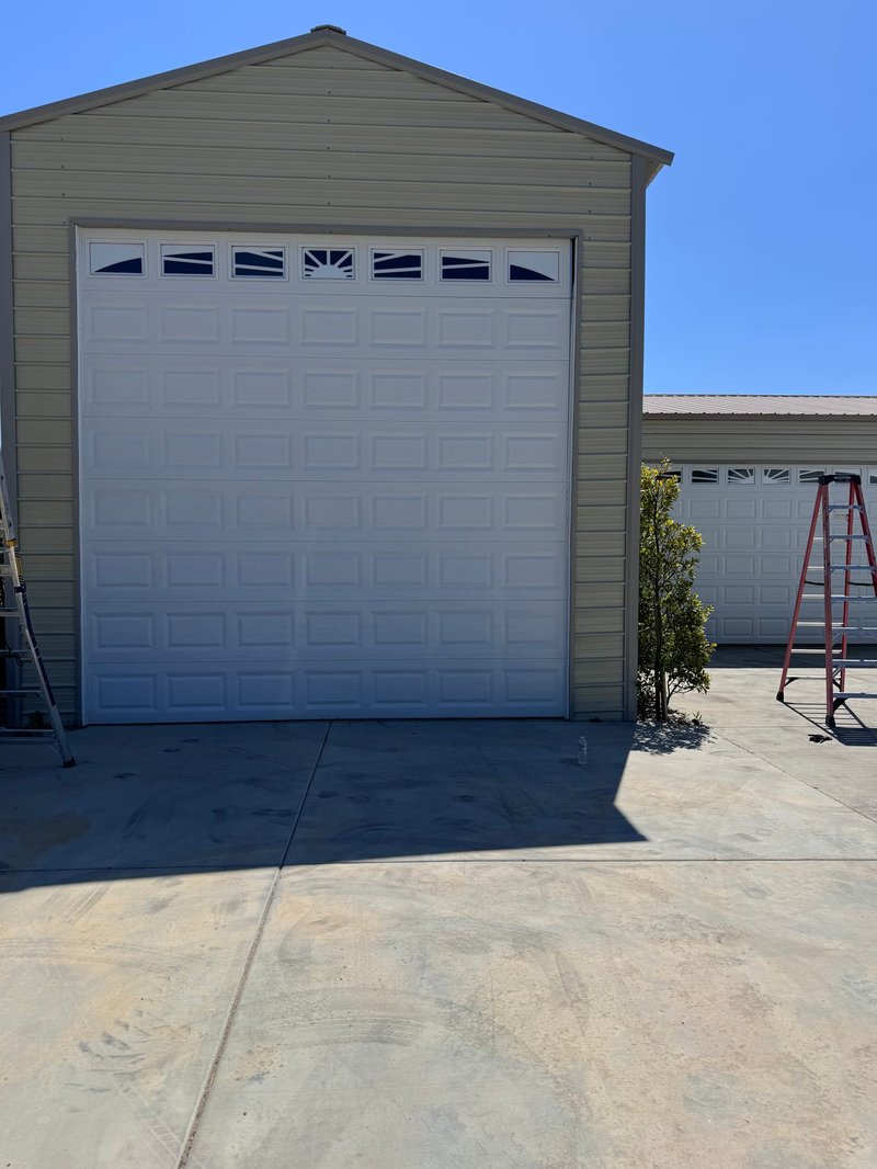 White Commercial Sectional Door With Sunburst Windows, 24/7 Garage Door and Gate Services LLC, Inland Empire CA