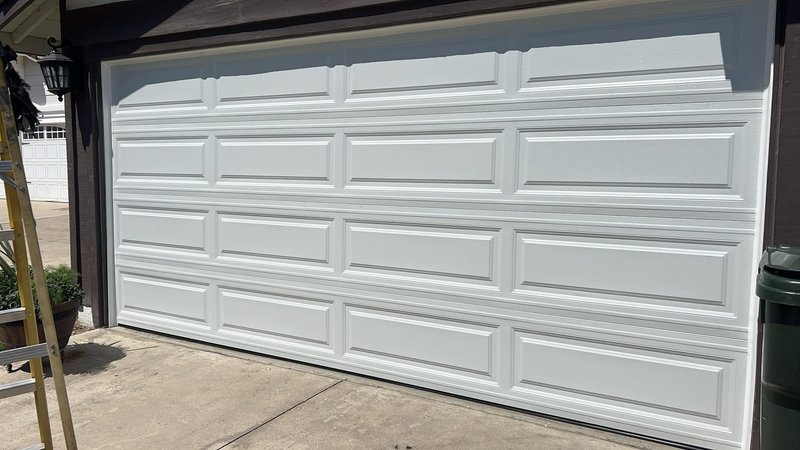 White Sectional Raised-Panel Garage Door Installation, 24/7 Garage Door and Gate Services LLC, Inland Empire CA