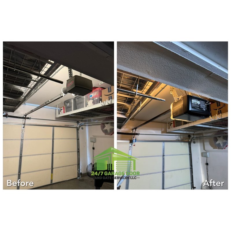 Garage Door Opener Replacement Before And After, 24/7 Garage Door and Gate Services LLC, Inland Empire CA