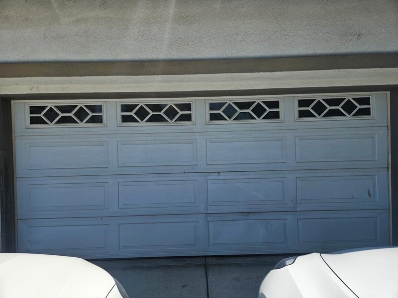 Gray Sectional Garage Door With Diamond Windows, 24/7 Garage Door and Gate Services LLC, Inland Empire CA