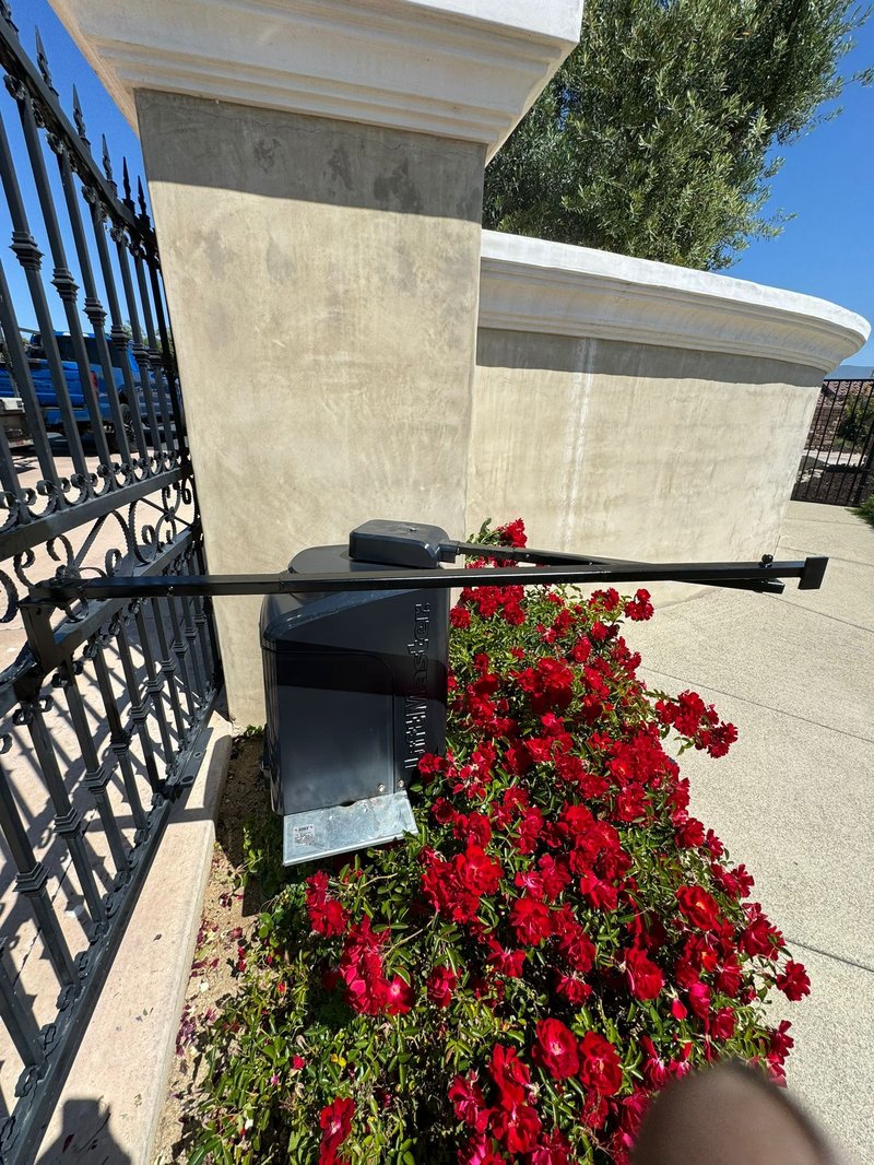 Ornamental Iron Gate Swing Operator Installation, 24/7 Garage Door and Gate Services LLC, Inland Empire CA