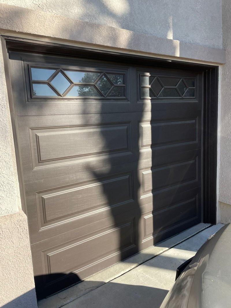 Brown Short-Panel Garage Door With Decorative Windows, 24/7 Garage Door and Gate Services LLC, Inland Empire CA
