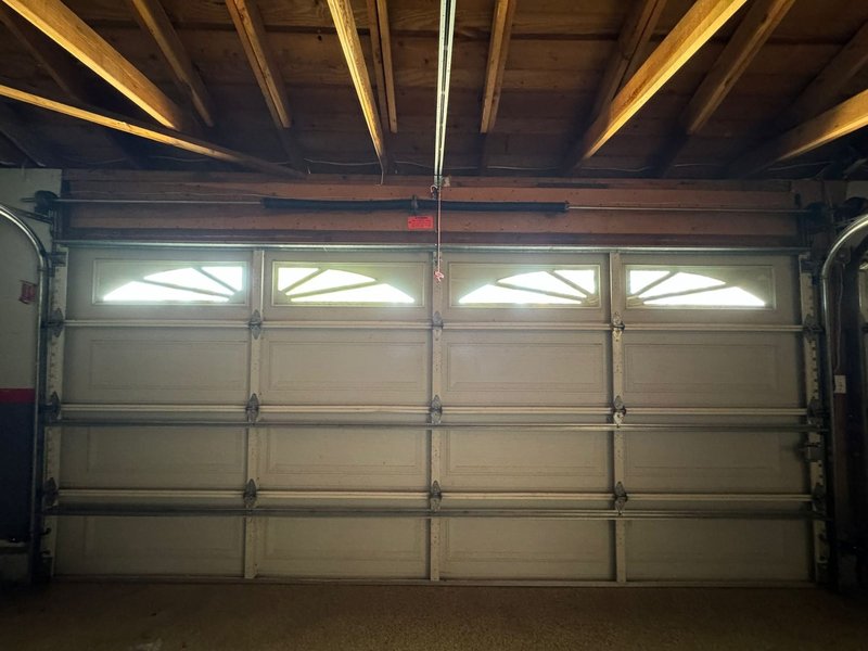 Almond Sectional Door With Sunburst Windows, 24/7 Garage Door and Gate Services LLC, Inland Empire CA