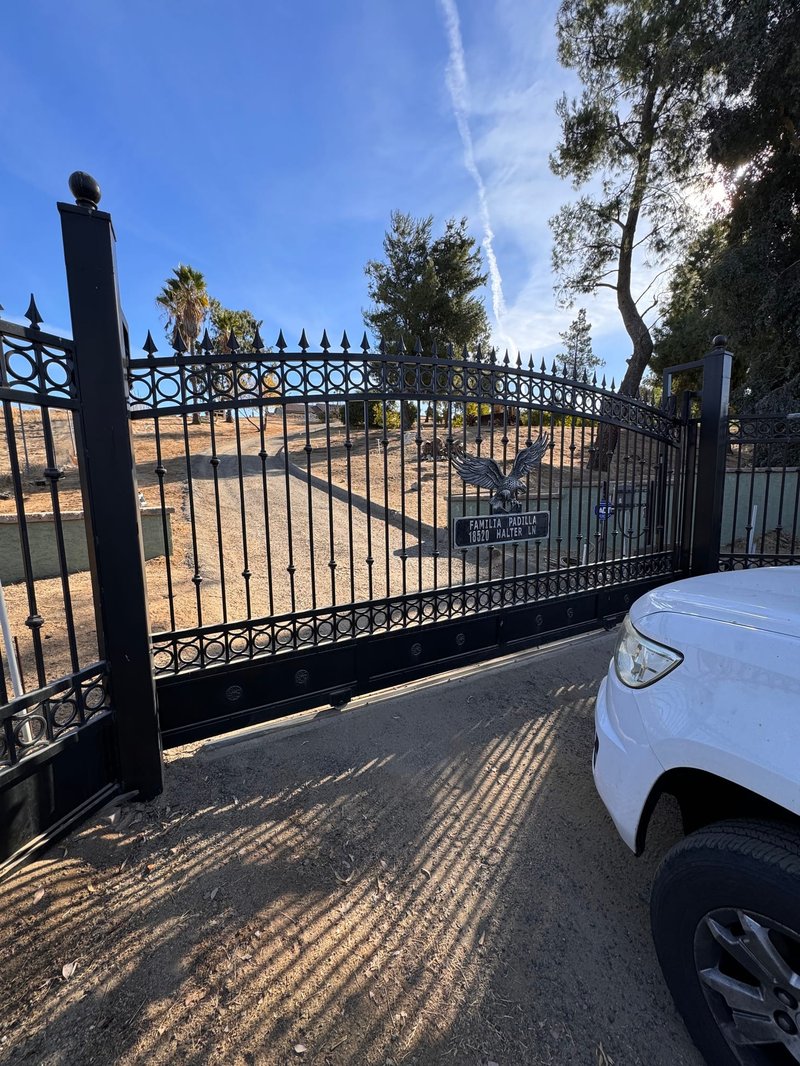 Black Ornamental Iron Sliding Gate, 24/7 Garage Door and Gate Services LLC, Inland Empire CA