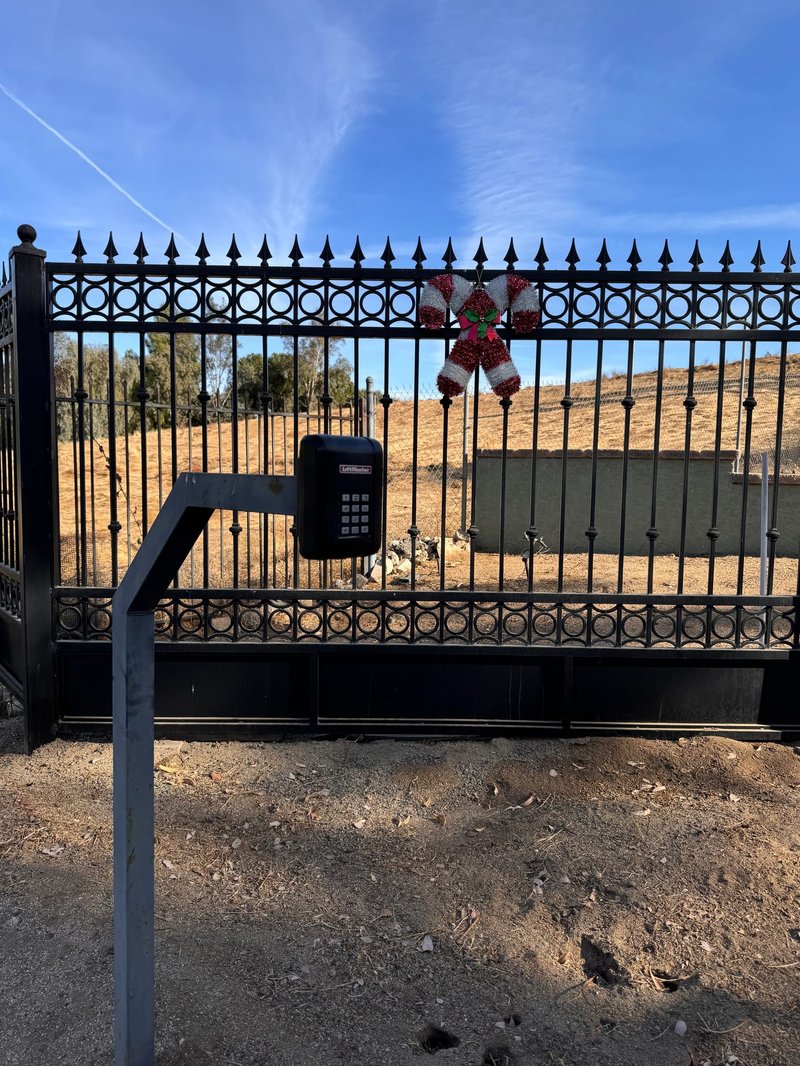 Ornamental Iron Driveway Gate Keypad Operator, 24/7 Garage Door and Gate Services LLC, Inland Empire CA
